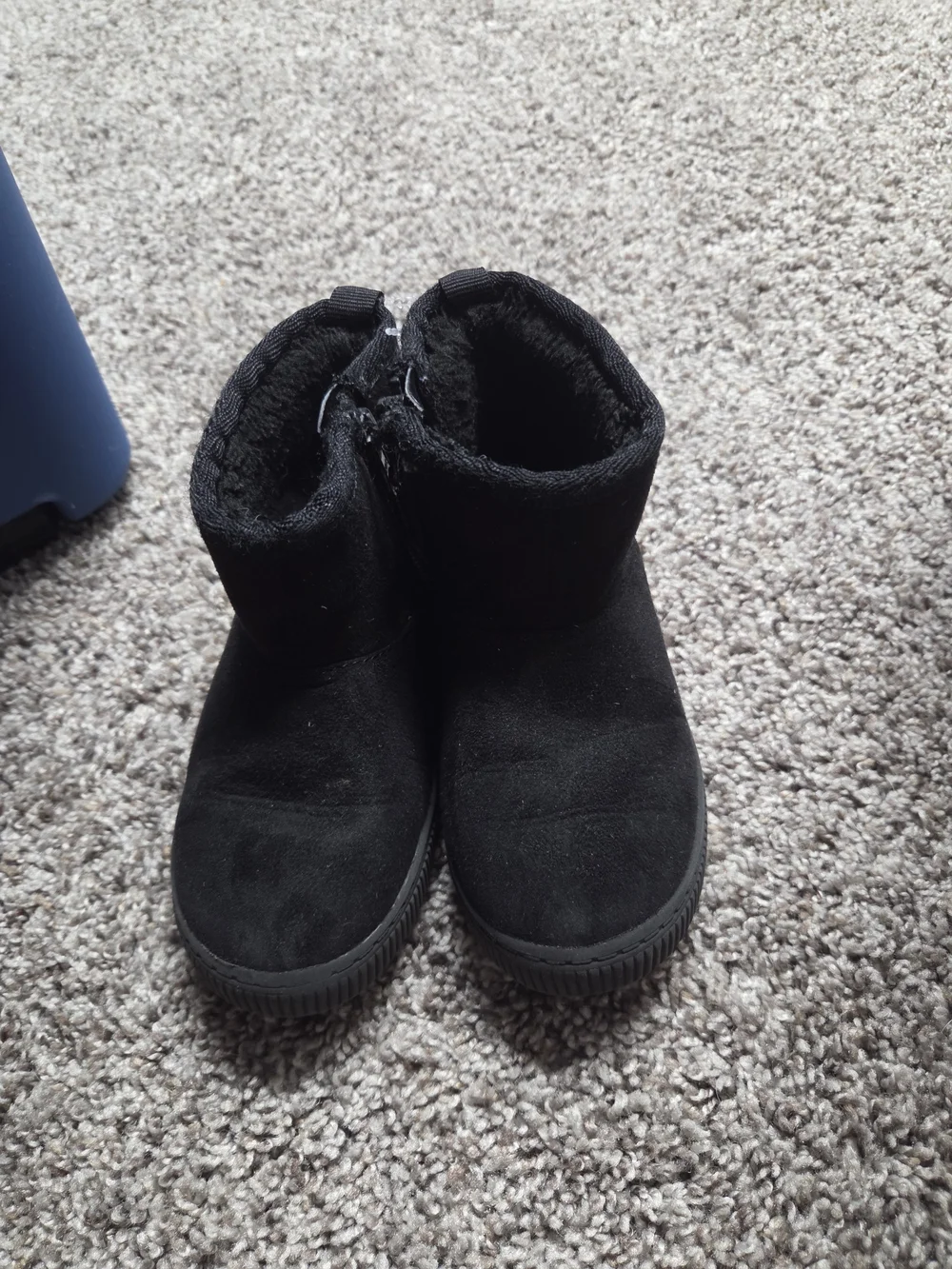 Cat & Jack Black Faux Suede Kids Winter Boots